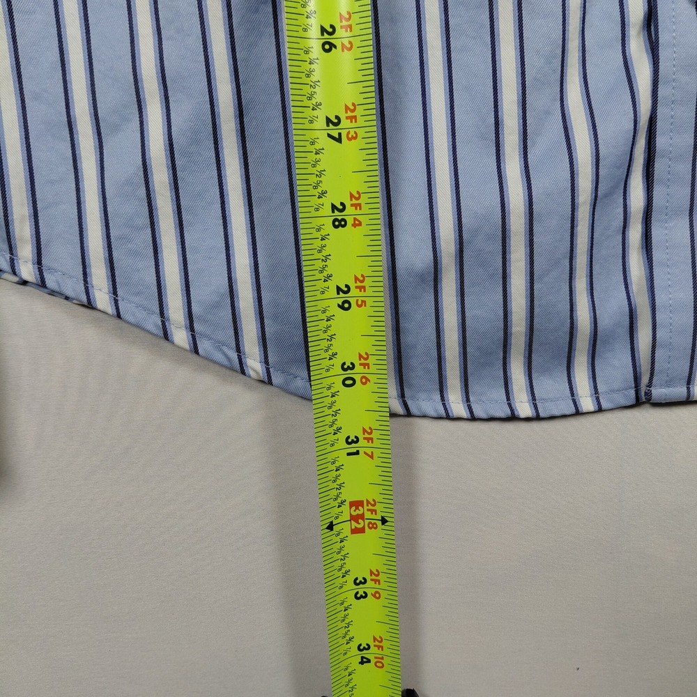 Ezra Fitch Abercrombie & Fitch Mens Large Blue Striped Long Sleeve Button Down - Picture 8 of 12
